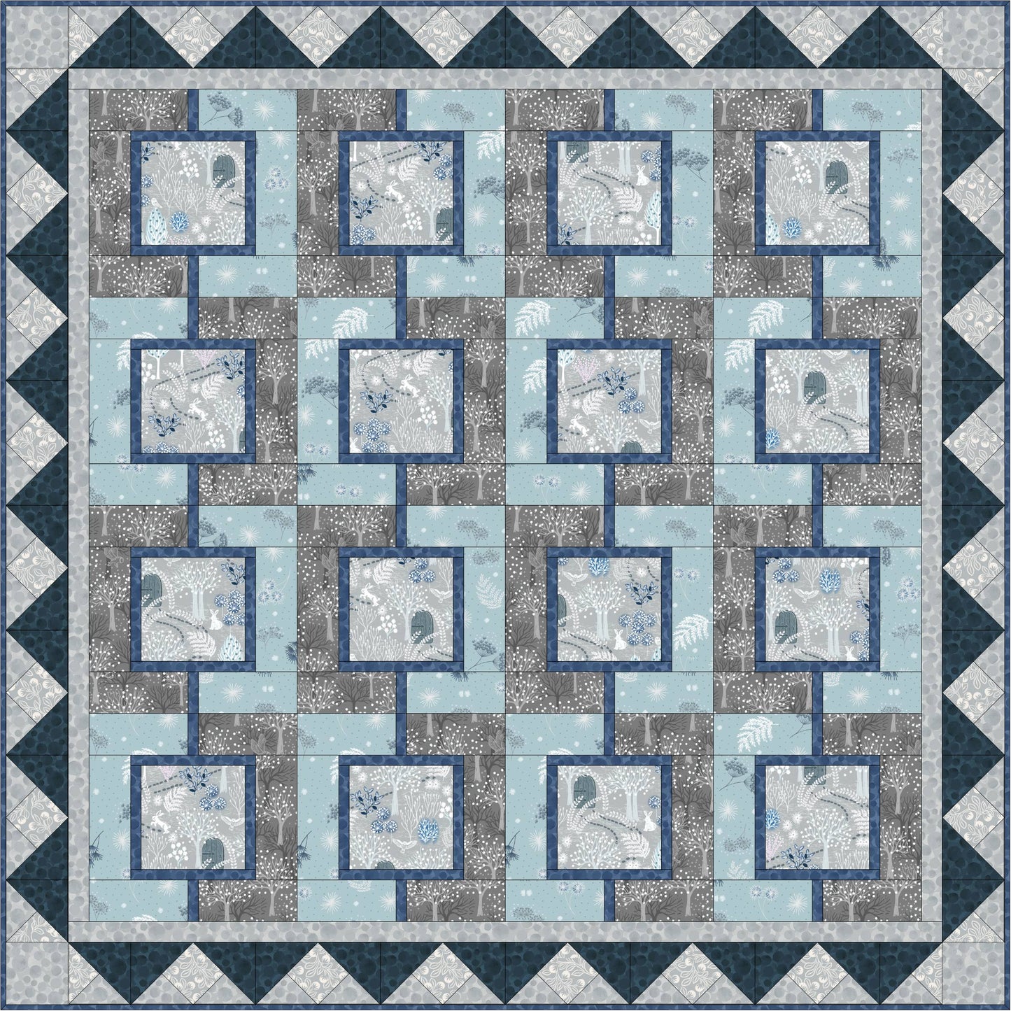 Secret Winter Garden Flannel Throw 48" x 48"