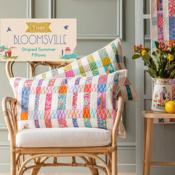 Bloomsville - Striped Summer Pillow Pattern by Tilda - Free Download