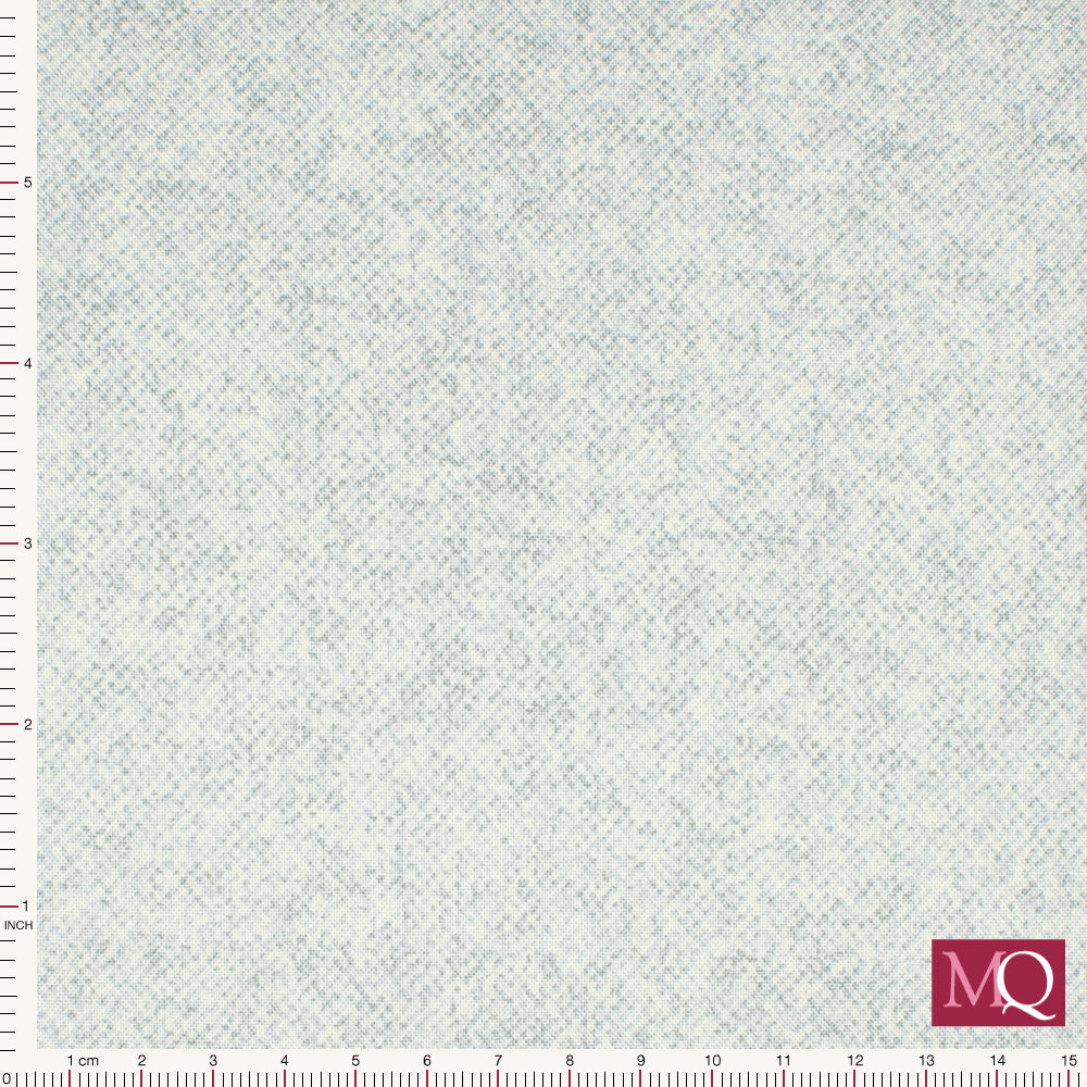 Cotton quilting fabric with flannel effect print in tonal light grey-blues