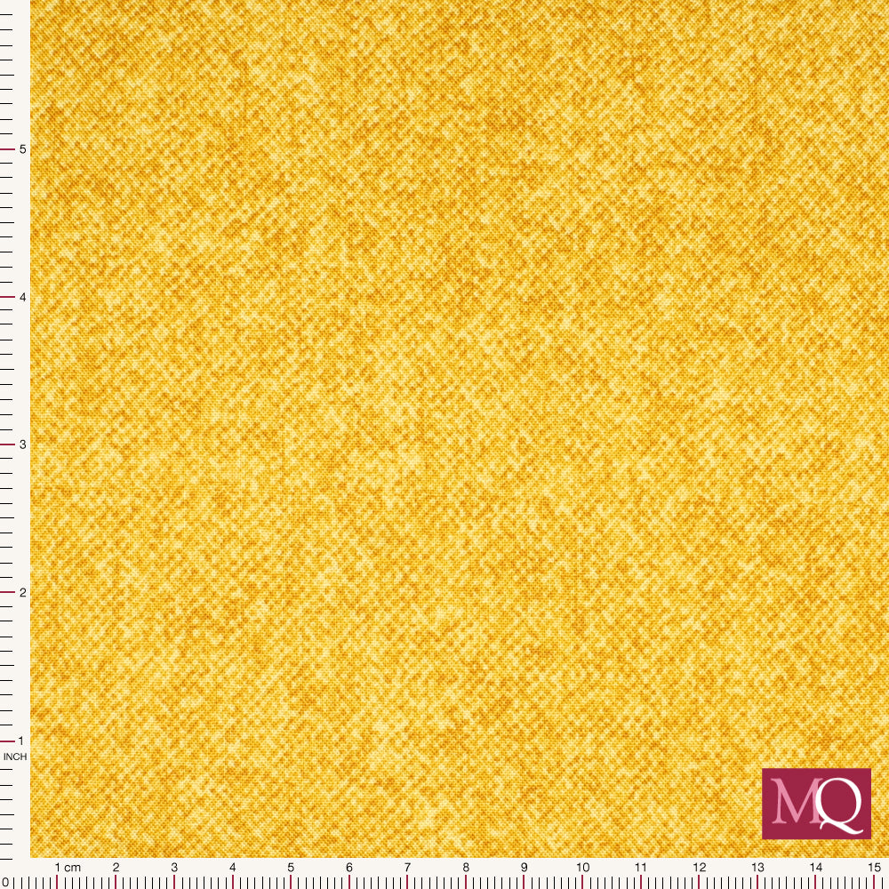 Cotton quilting fabric with flannel effect print in dark yellow