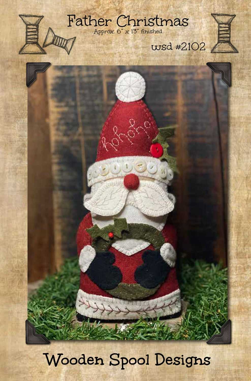 Father Christmas Pattern by Wooden Spool Designs