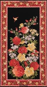 Japanese  Panel  Lotus by Timeless Treasures   Remnant