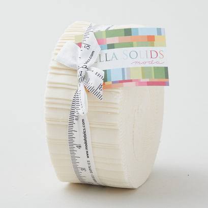 Bella Solids Jelly Roll - by Moda - Snow