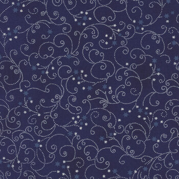 Snow Crystals Blue/Silver  by Stof - 4593-606