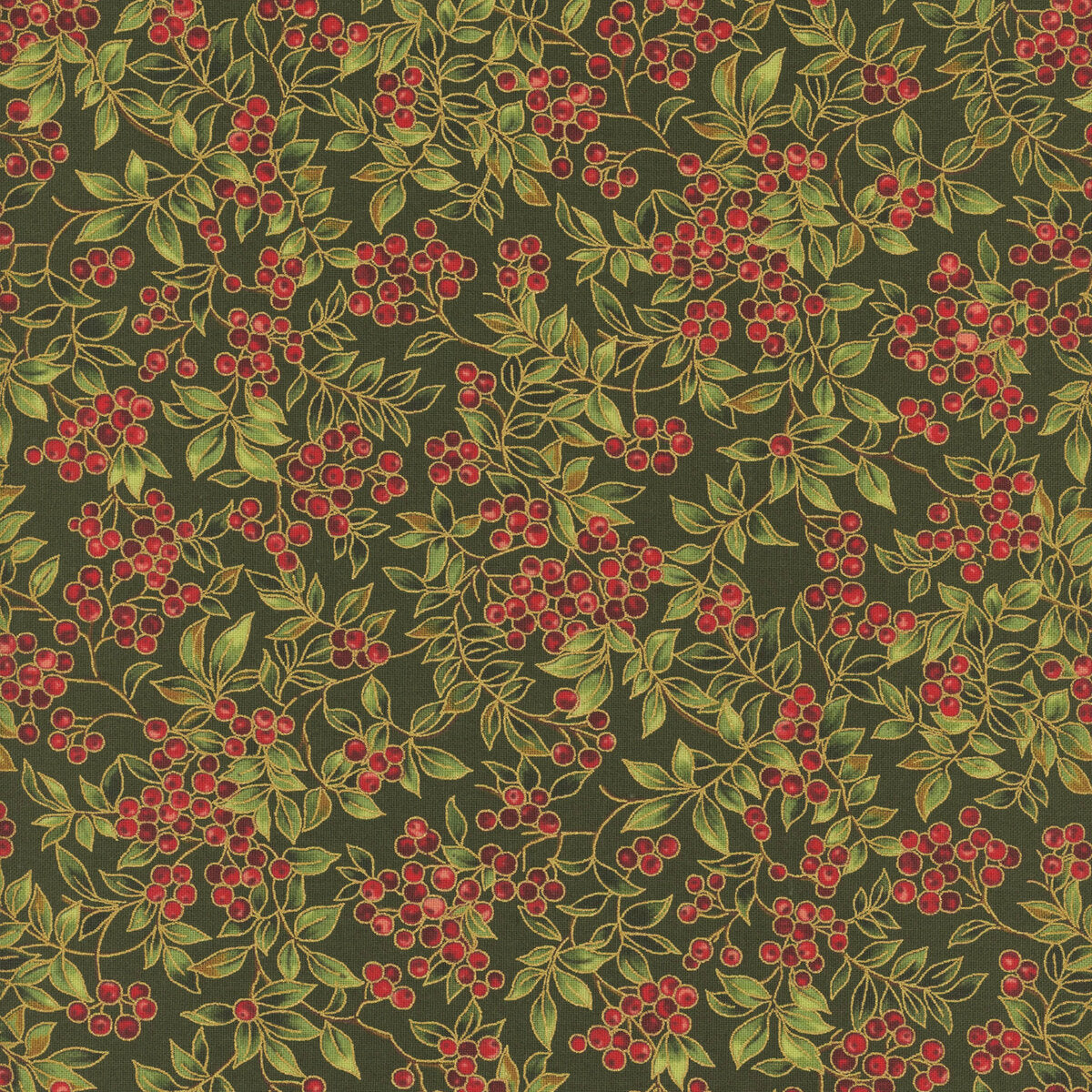 Merry Manor Metallic  by  Moda -  Evergreen 33864 13M