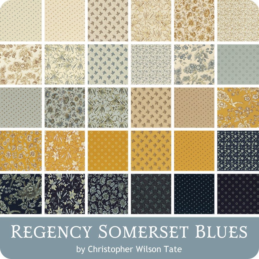 Regency Somerset Blues Jelly Roll -  by Christopher Wilson Tate for Moda