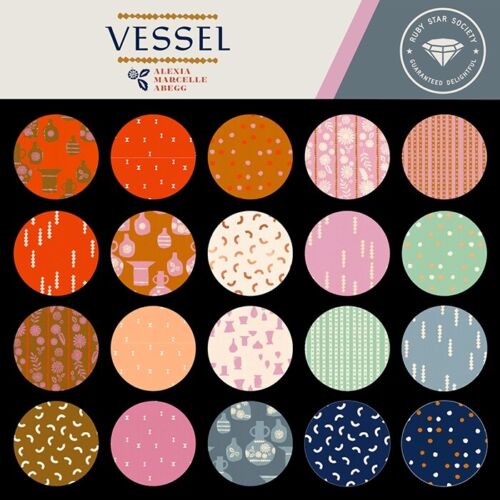 Vessel  5" Charm Pack - by  Mexican Marcelle Abegg for Moda