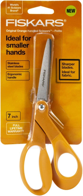 Classic Fiskars orange handled scissors with a 7 inch blade ideal for quilting