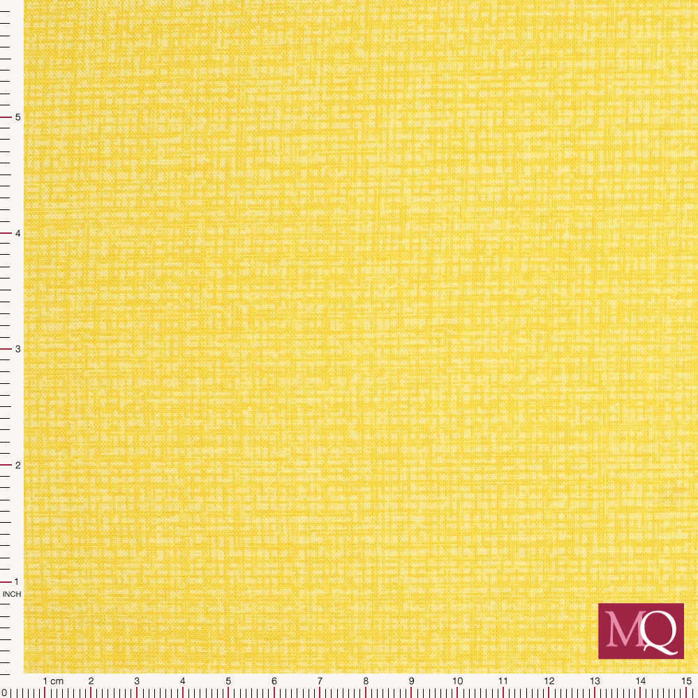 Cotton quilting fabric with yellow printed tonal weave pattern