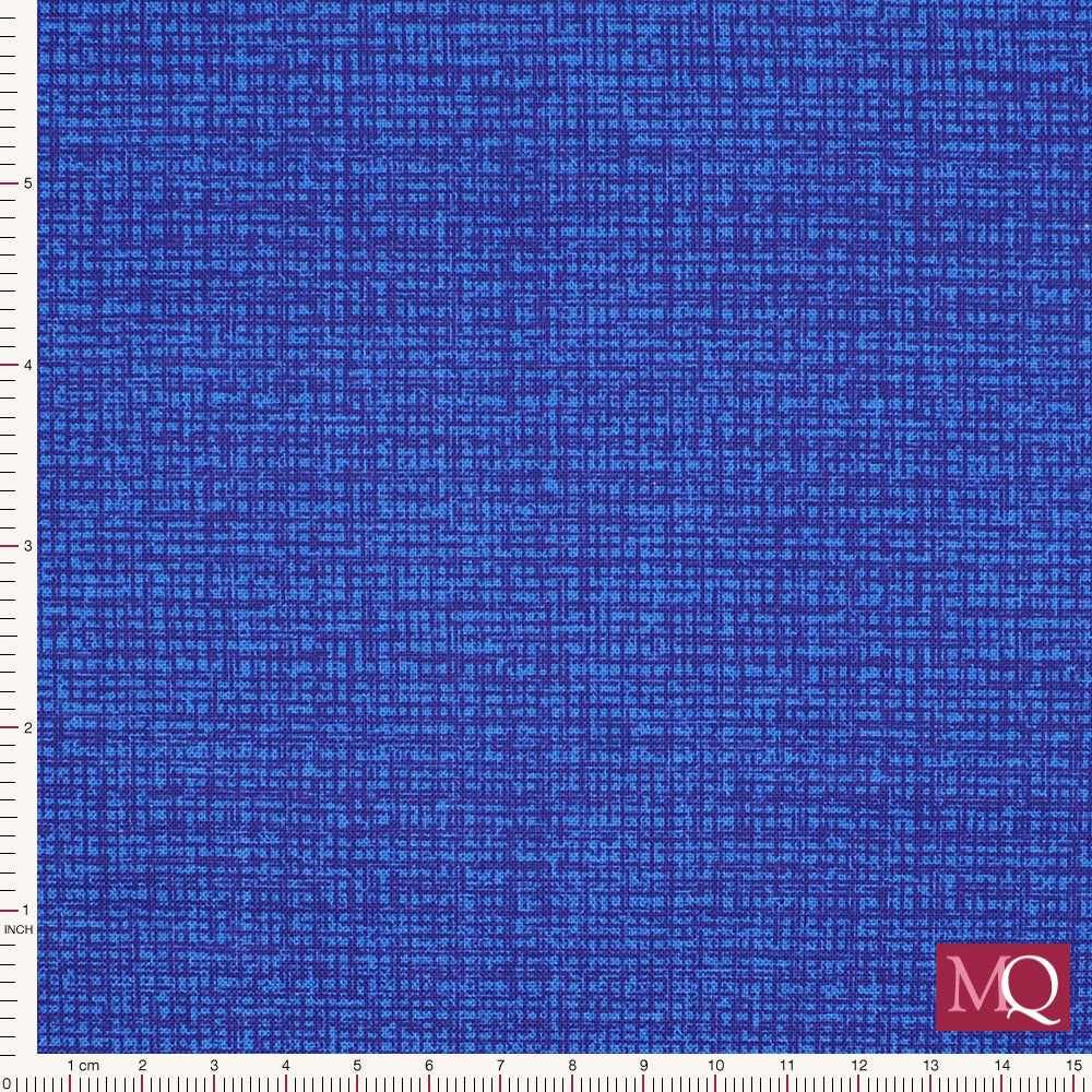 Cotton quilting fabric with tonal blue woven print