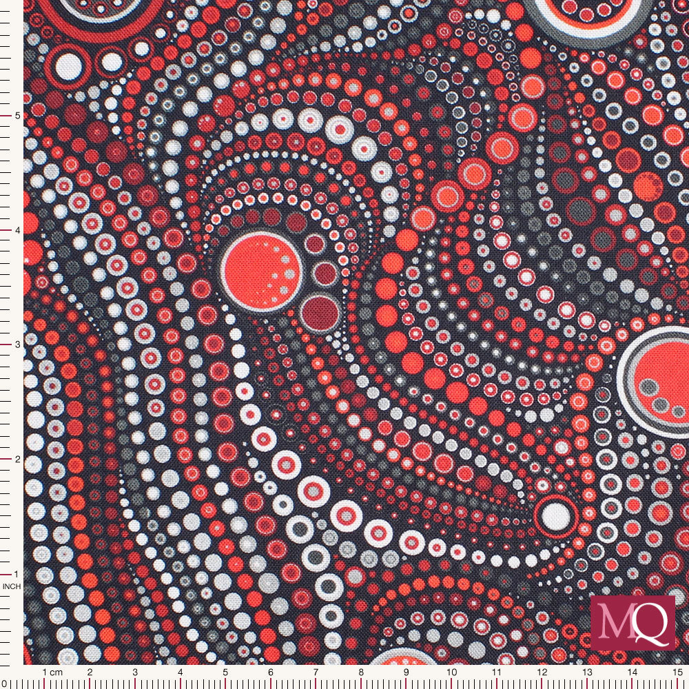 Effervescence Digital Circles & Dots - Crimson AAQD1816091 - NOW £7/metre