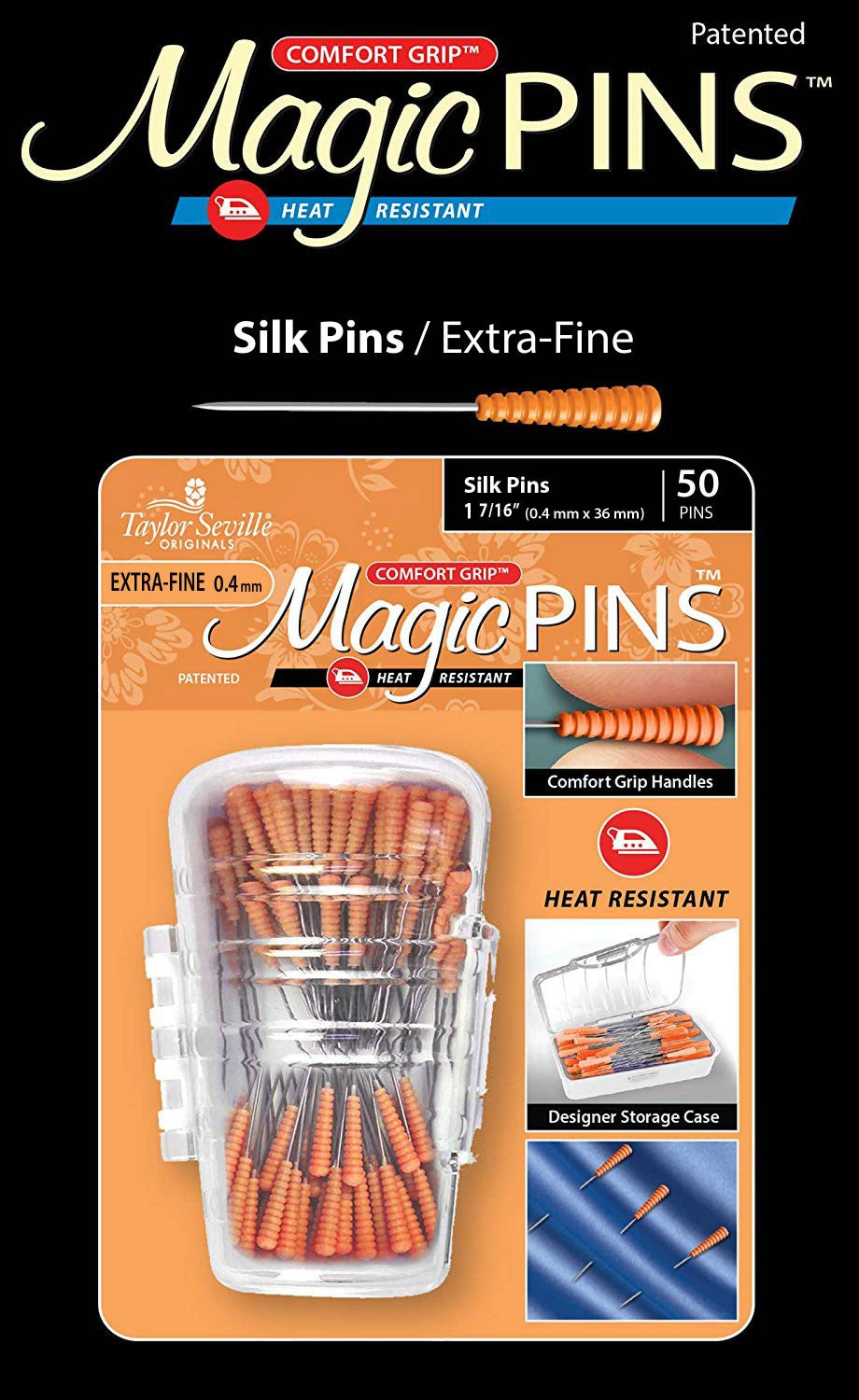 Magic Pins by Taylor Seville - Silk Extra Fine (0.4mm x 36mm)