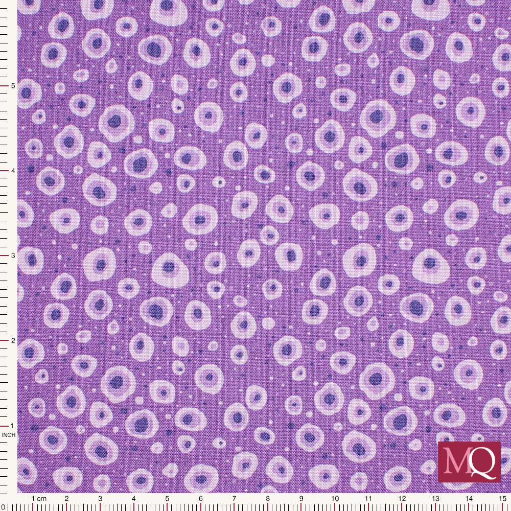 Cotton quilting fabric with tonal purple dots