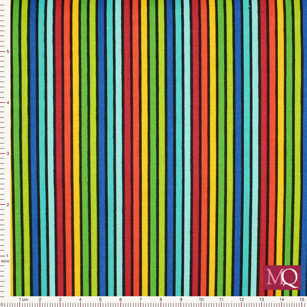 Cotton quilting fabric with rainbow stripes
