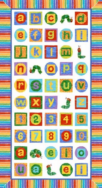 2/480 L  NEW Alphabet - VHC Very Hungry Caterpillar Panel by Makower