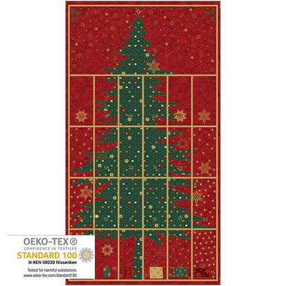 Star Sprinkle Advent Calendar Panel by Stof - Tree on Red Reduced