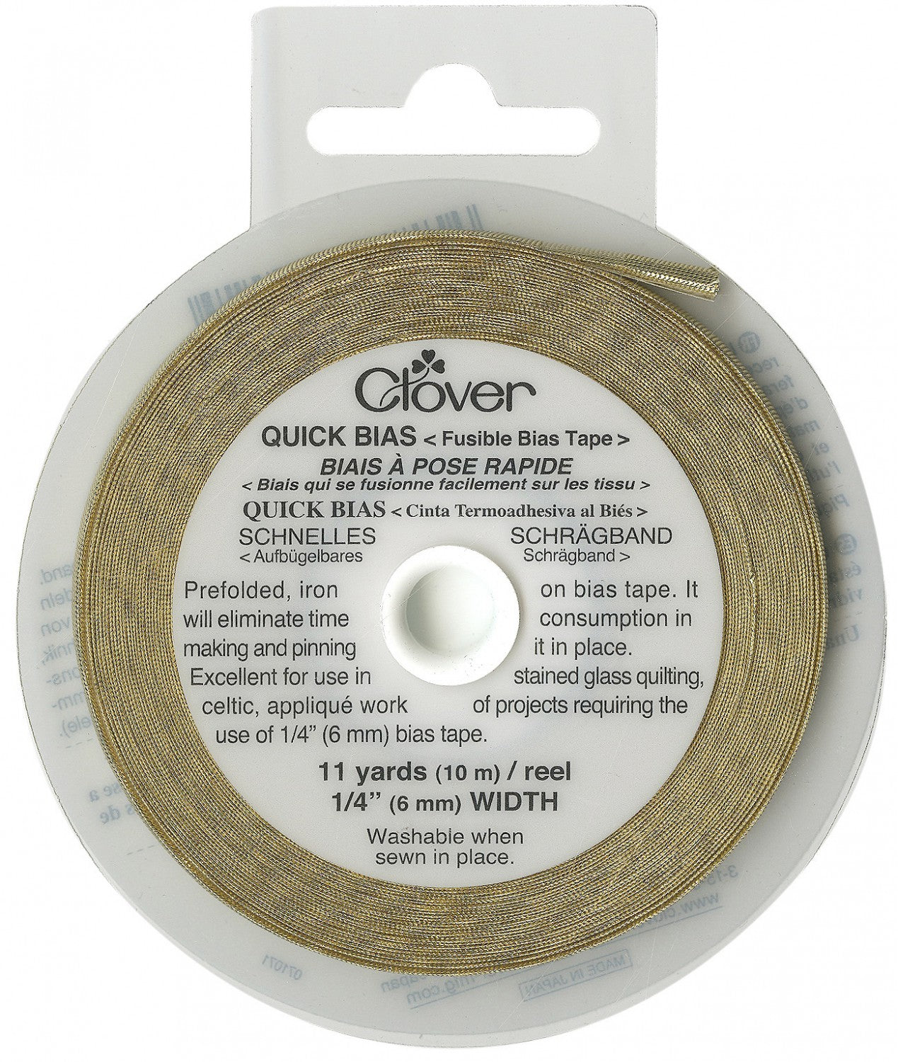 Fusible Quick Bias  1/4in x 11yds by Clover  700CV-Gold