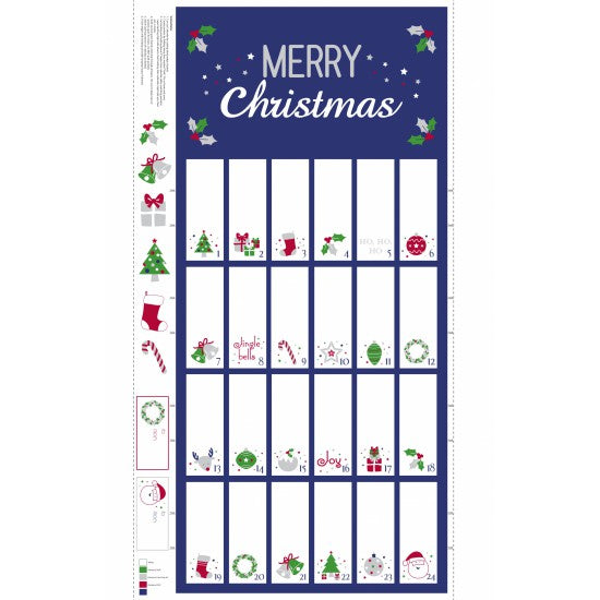 Merry Christmas Advent Calendar by Nutex - Navy/Silver  Metallic
