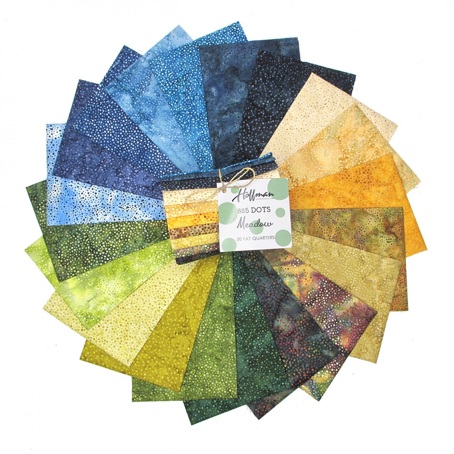Fat Quarter Bundle - From Hoffman Fabrics 885 Bali Dot Batiks Collection - Meadow
