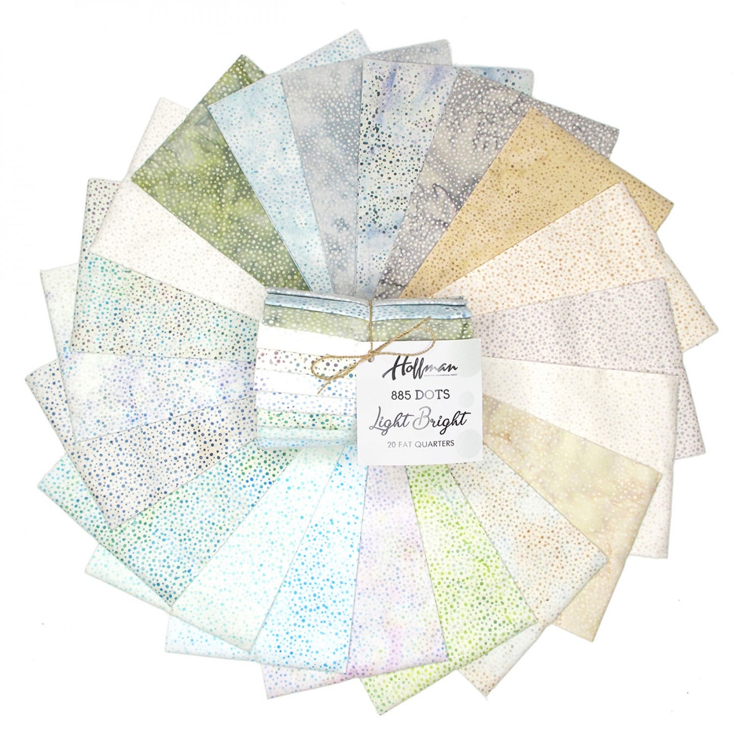 Fat Quarter Bundle - From Hoffman Fabrics 885 Bali Dot Batiks Collection - Light Bright