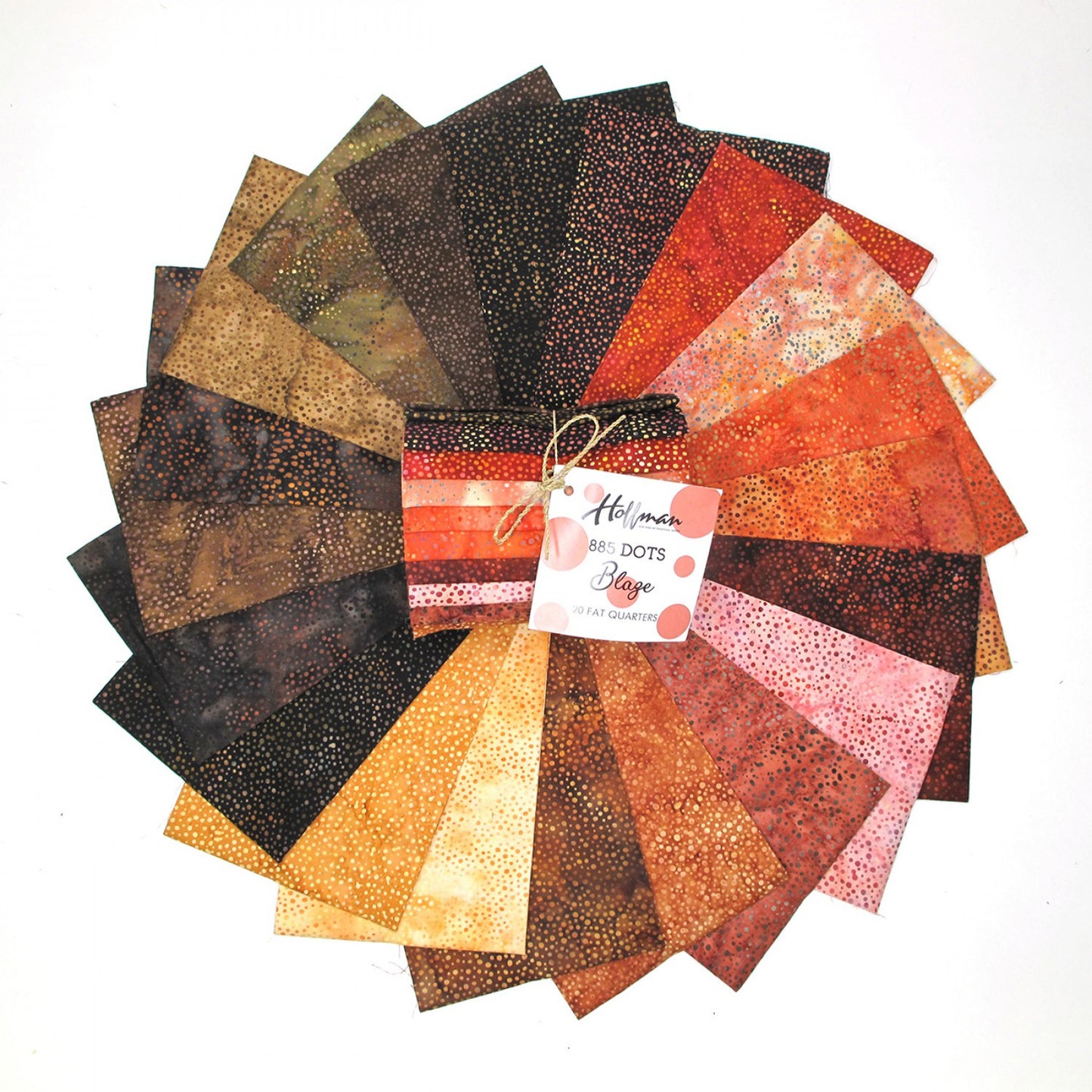 Fat Quarter Bundle - From Hoffman Fabrics 885 Bali Dot Batiks Collection - Blaze