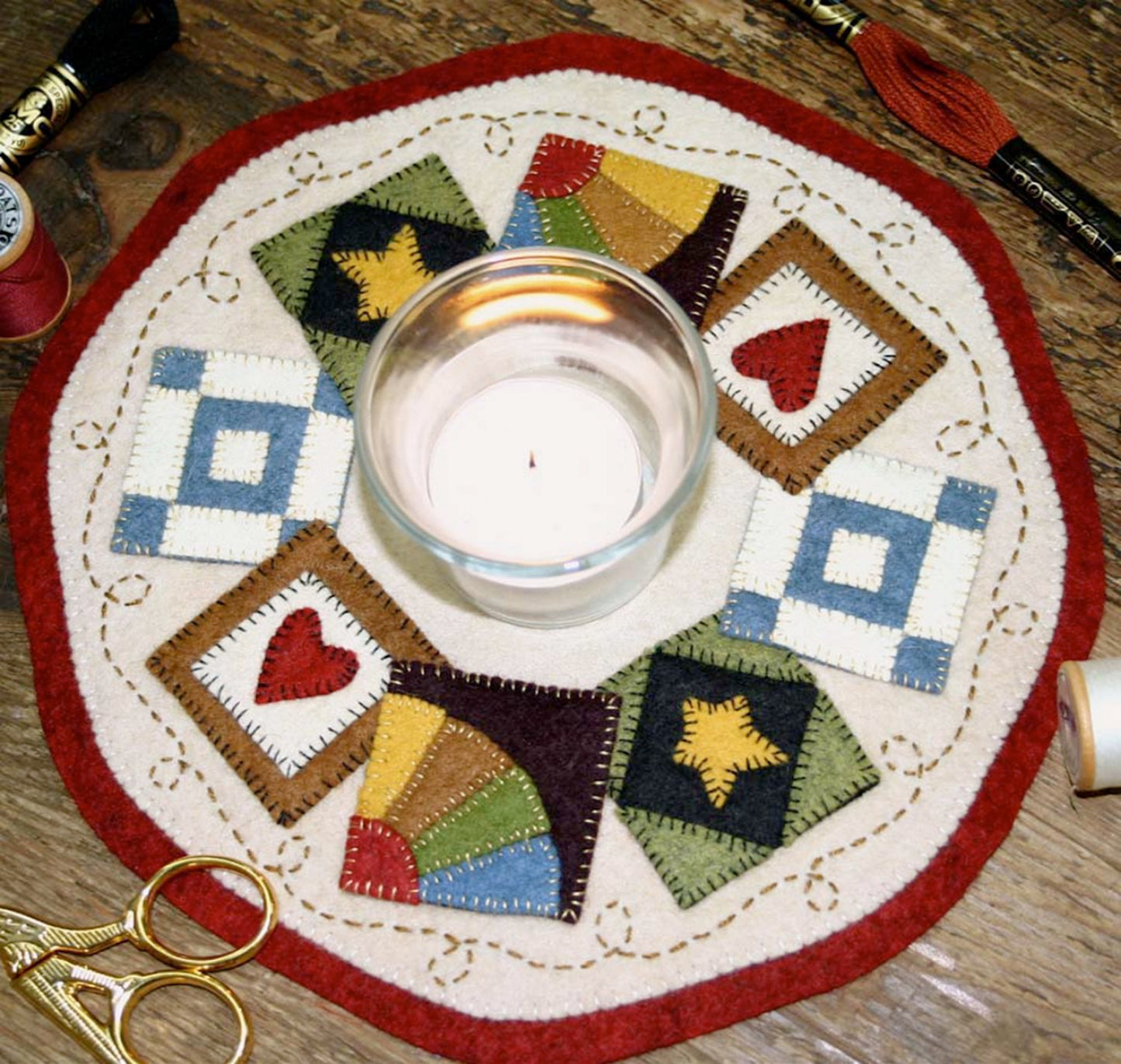 Candle Mat Kit from Bareroots - Quilt Block