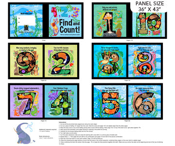 Soft Book Panel - ABC-123 by Bonnie Lemaire for Northcott - Numbers