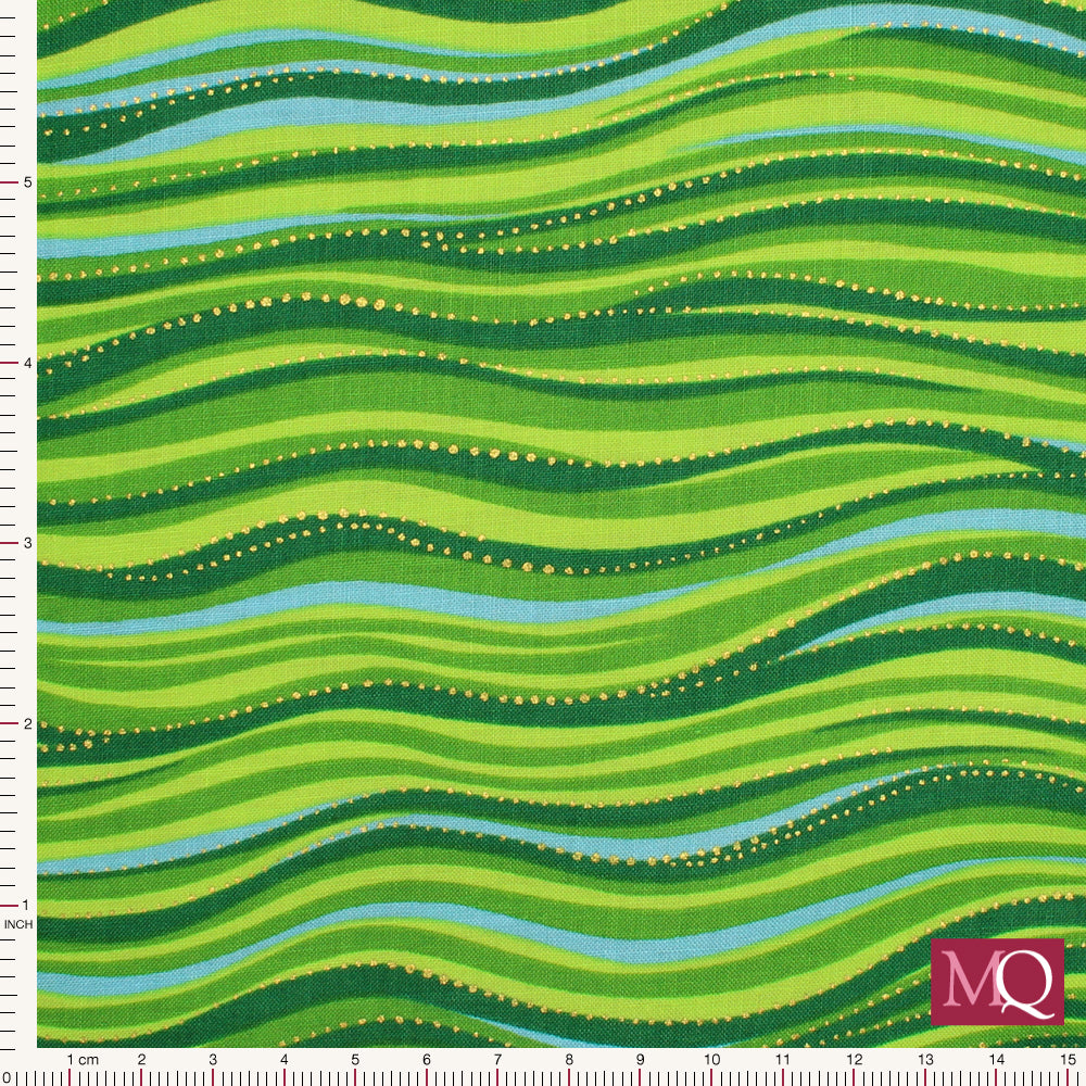Laurel Burch Basics Collection Wave Green Metallic from Clothworks Y1331-21M £1.40/10cm
