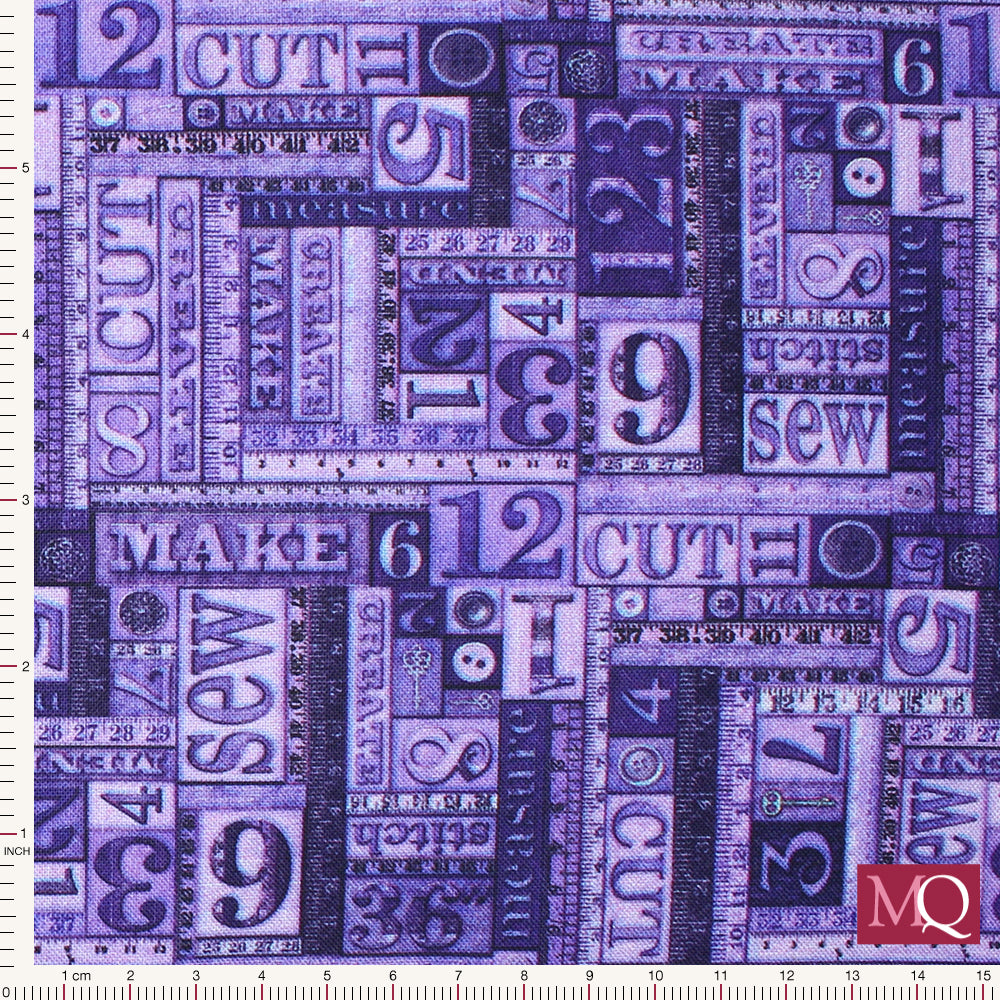 Tailor Made by Quilting Treasures - Numbers Patch 27340-V NOW£7m