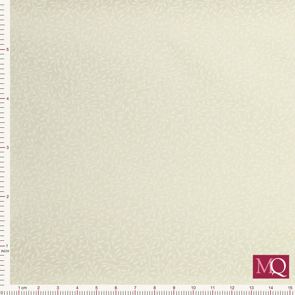 Mini Leaf by Makower White on White 764-W1 - Remnant
