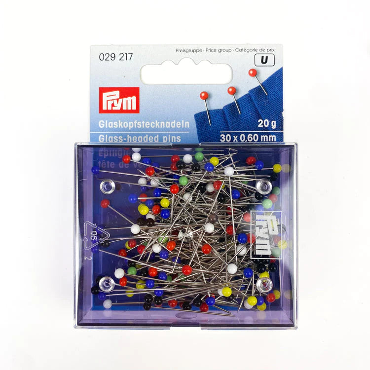 Prym Glass-Headed Pins - 30mm x 0.60mm   029 217