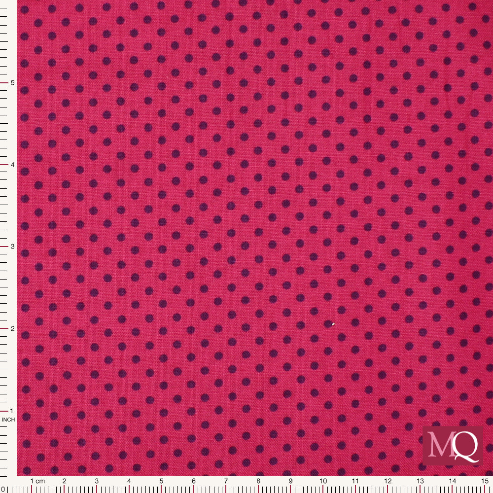 Makower Spot   Purple spot on Pink 830-PL-£1.20/10cm