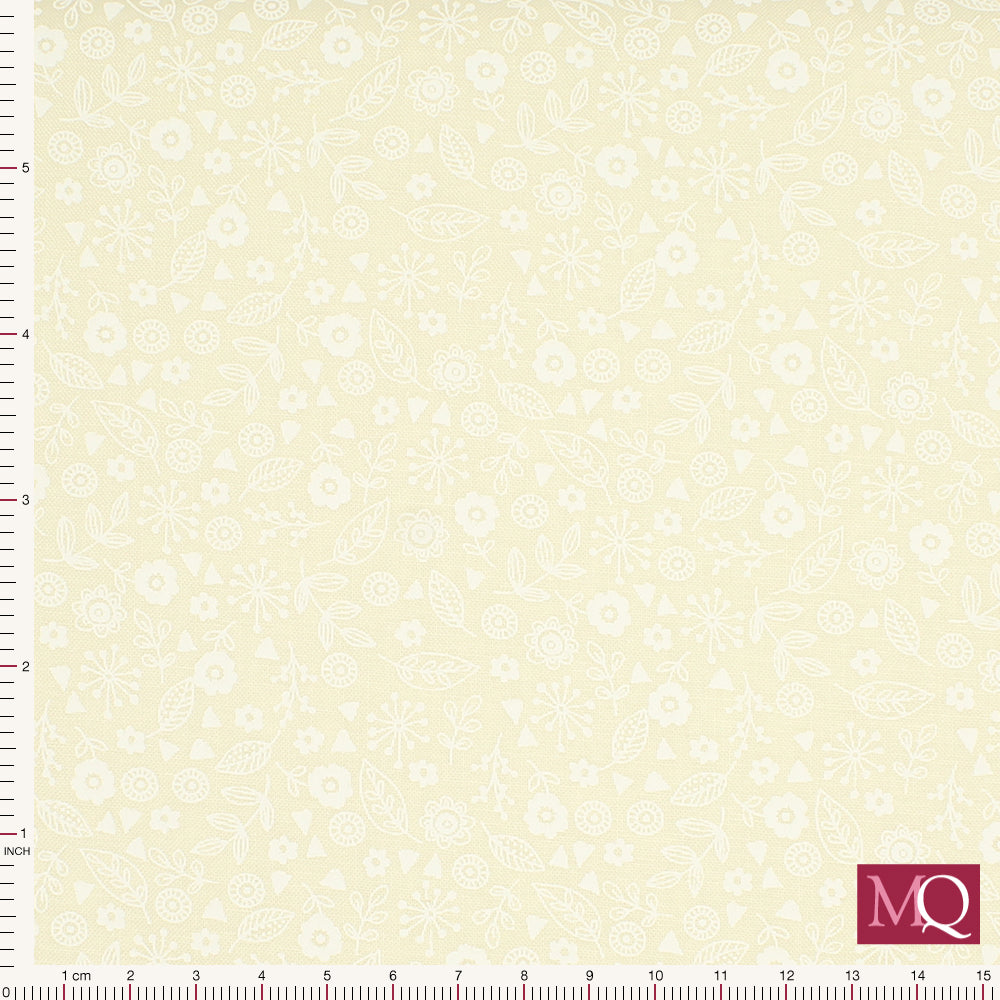 Essentials New Doodle Ditzy by Makower White/Cream 1911-Q2