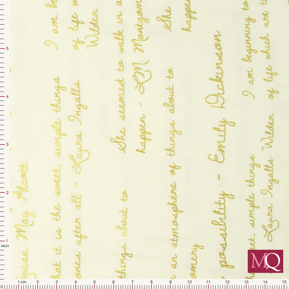 Dwell in Possibility by Gingiber for Moda - Quotes Ivory 48315-219M £15/metre