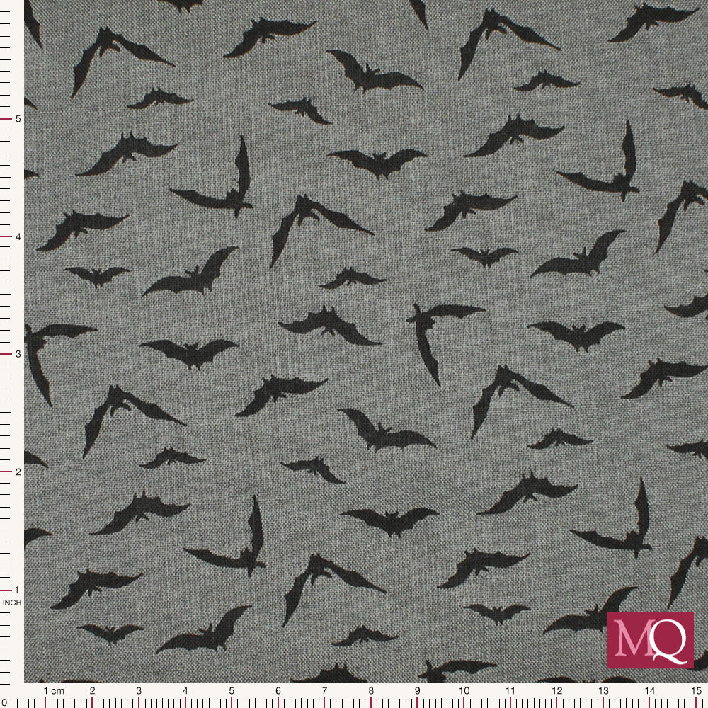 Midnight Halloween fabric from Andover - Night Flight- Pewter  9784C £12.00m ( £1.20/10cm)