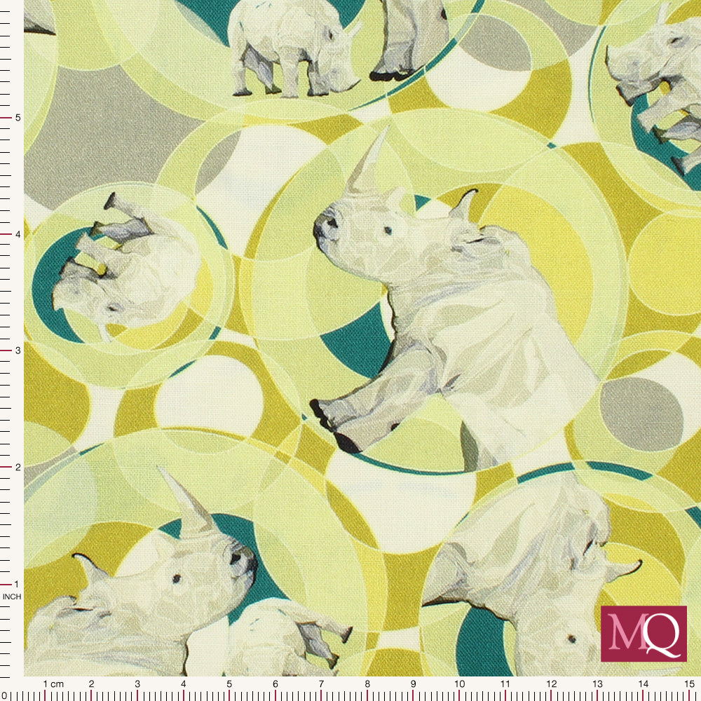 Remarkable Rhinos by Turnowsky at QT Fabrics - Rhino Toss Reduced NOW £8m