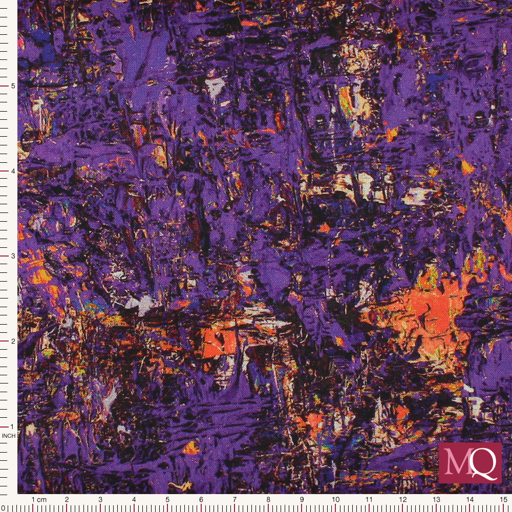 Poured Color by Paula Nadelstern at Benartex - Impressions Purple/Orange