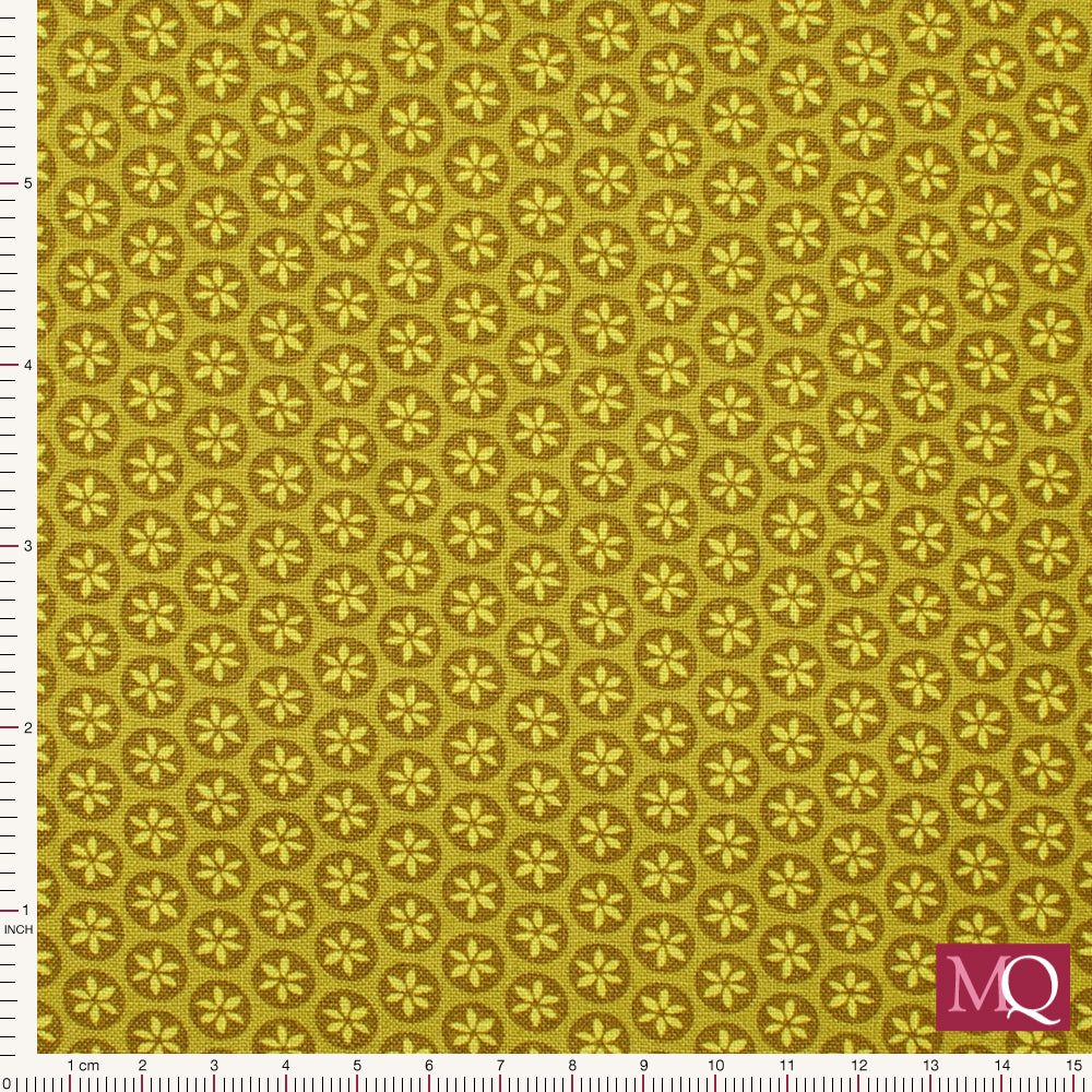 Daisy Dot by Emma and Mila for Camelot Fabrics - Chartreuse Wildflowers