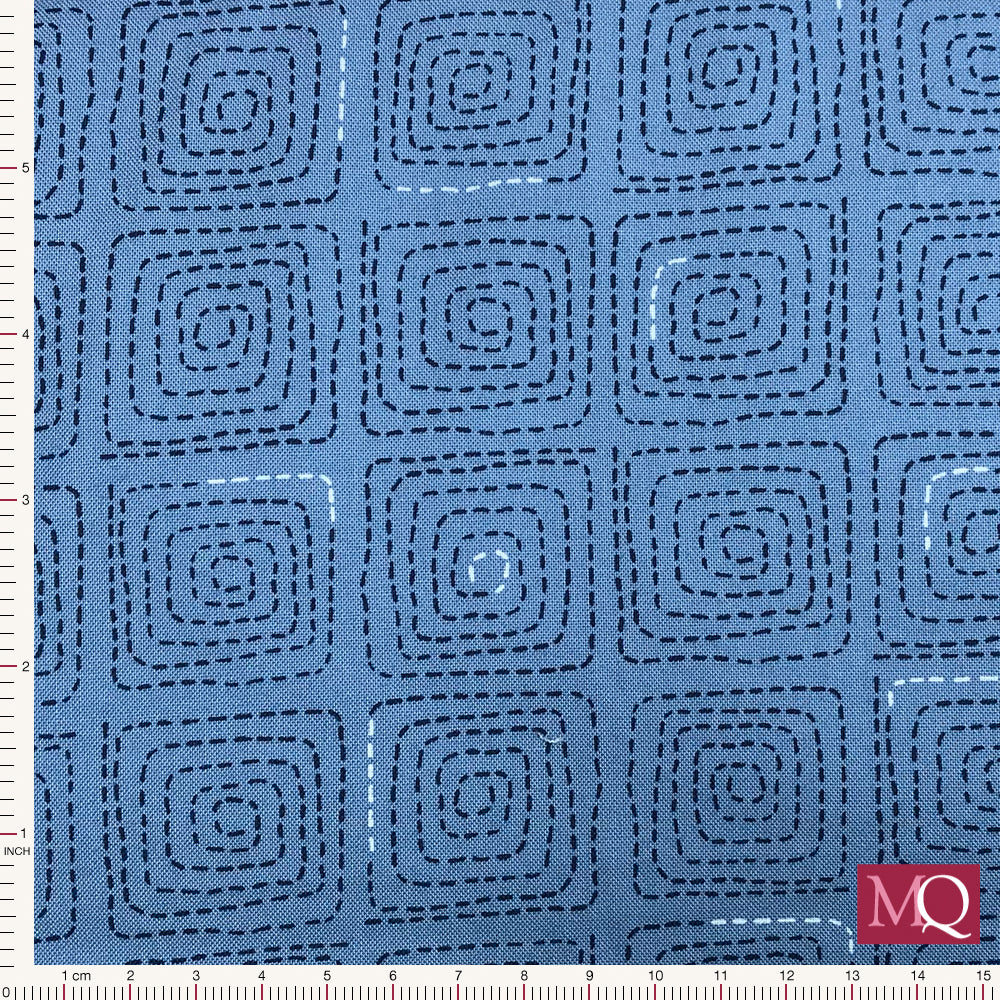 Breeze  by Zen Chic for Moda - Stitched French Blue -1693-16 Reduced NOW £8m