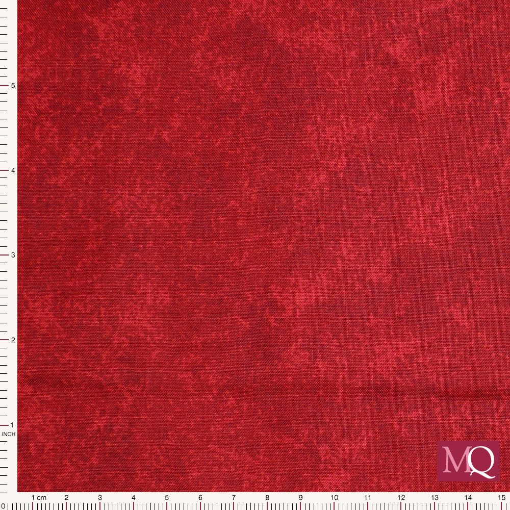 Cotton quilting fabric in tonal red spray effect