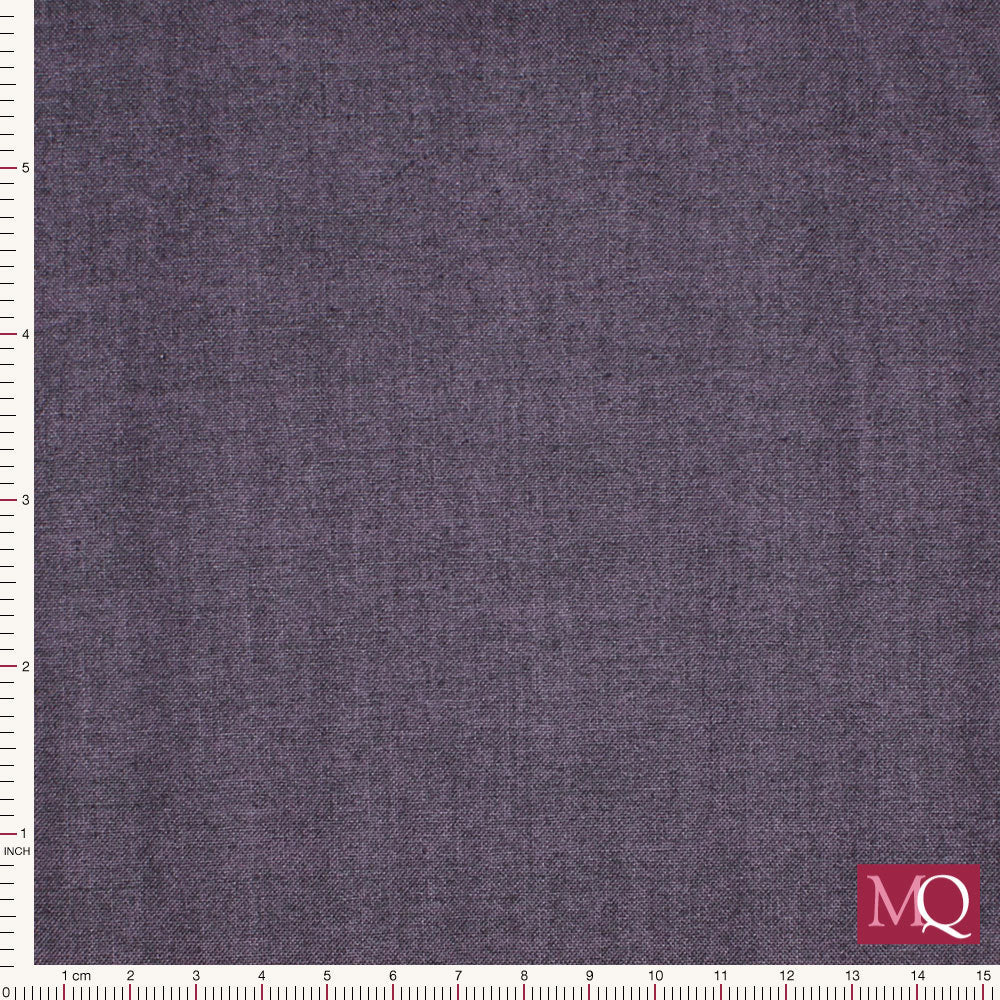 Linen Texture by Makower Aubergine - Remnant