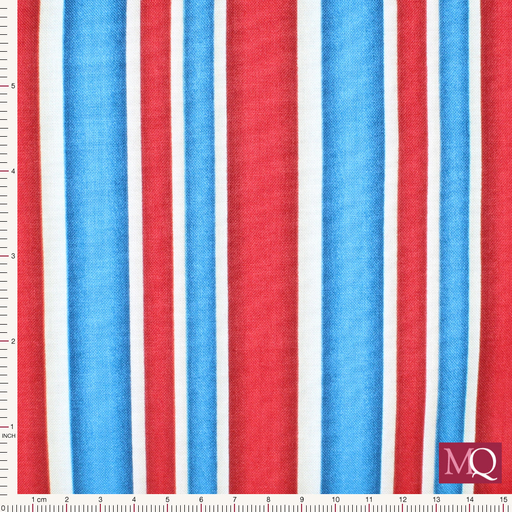 Red, White & Blue Stripe by Makower UK London Stripe 987/1 £1.00/10cm