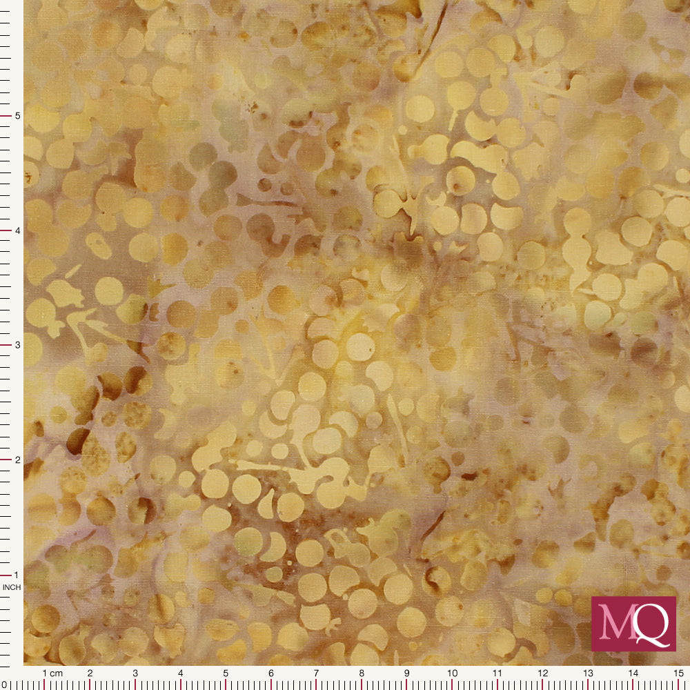 Tan coloured cotton quilting fabric with all over subtle batik design of winter berries