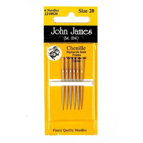 John James Blister Pack Chenille Needles Size 20