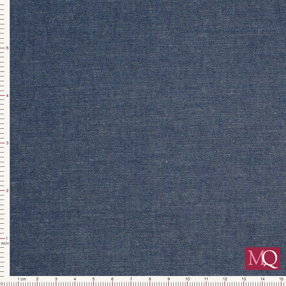 Cotton quilting-weight fabric with a medium denim appearance