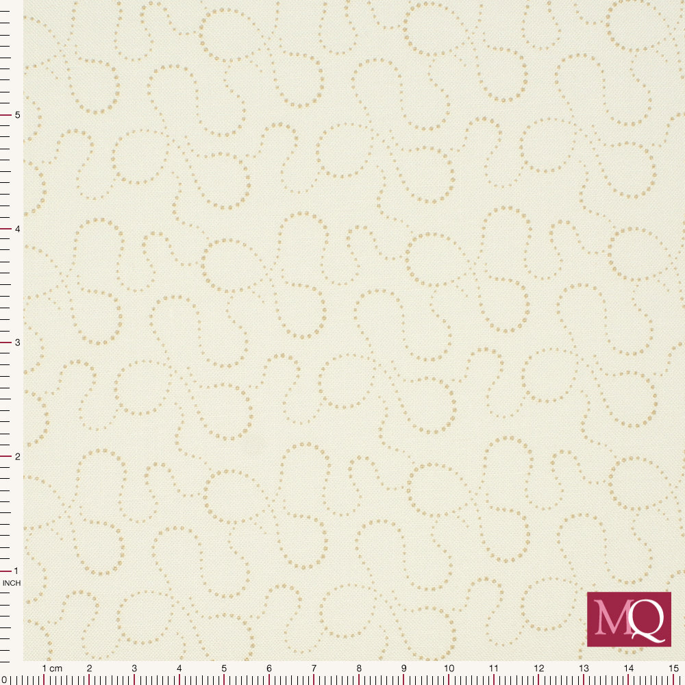 Cotton quilting fabric with small dots in tan colour