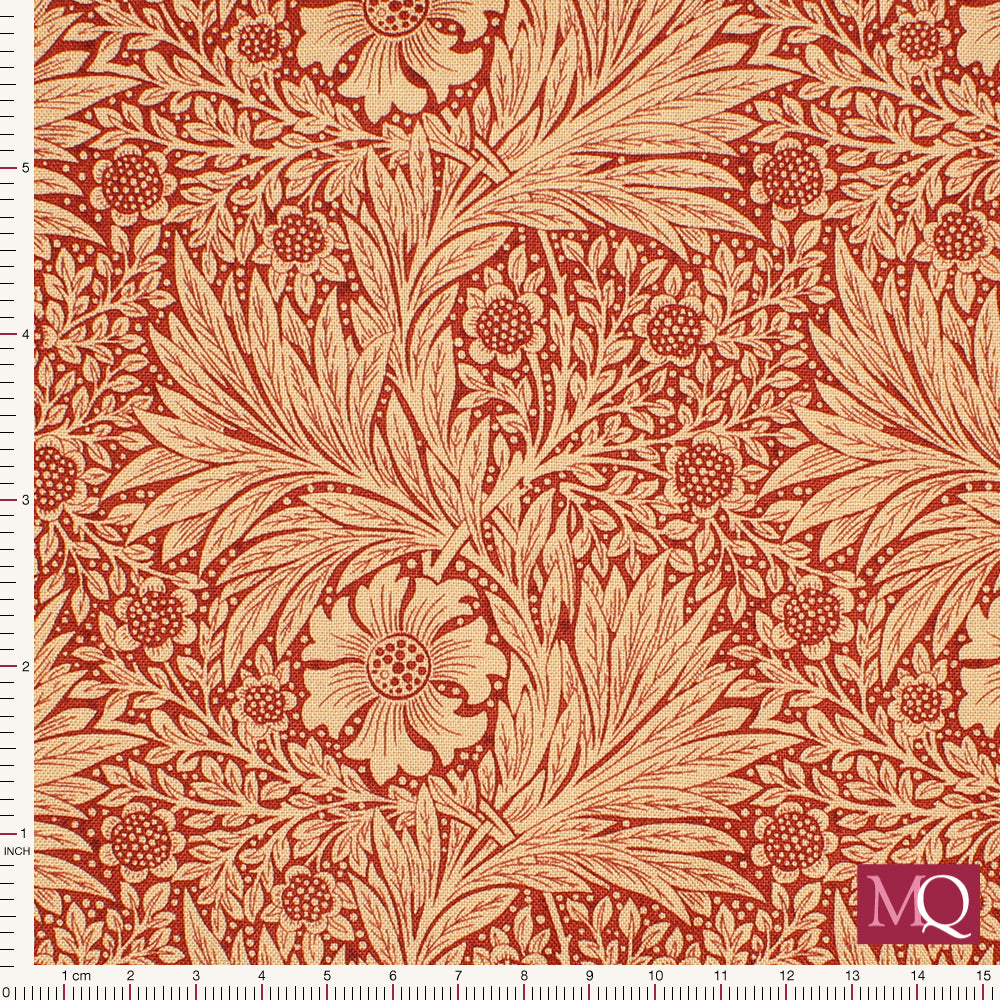 Cotton quilting fabric with classic William Morris Marigolds design