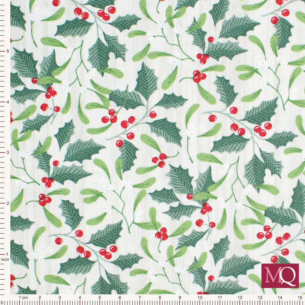 Swedish Christmas by Northcott - Holly 22295-91 Reduced