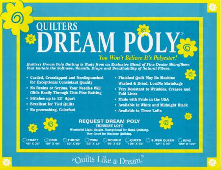 Quilters Dream - Poly Request (Low Loft) Wadding - (Size Options)