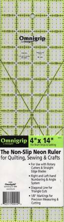 Omnigrid Omnigrip Neon Ruler 4in x 14in # RN14